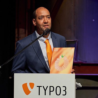 Jonathan Iroulan from Talan Solutions, Winner of the TYPO3 Website of the Year